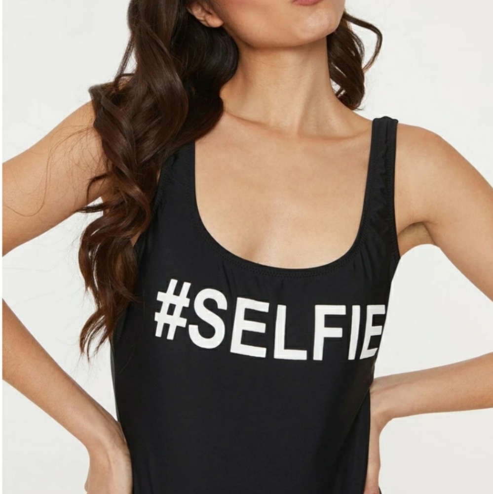 #Selfie One Piece Swimsuit